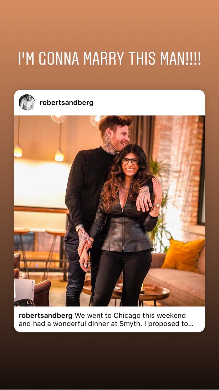 Mía Kahlifa se casará con Robert Sandberg