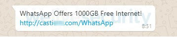 Mensaje de estafa en WhatsApp