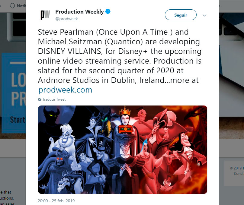 Villanos de Disney tendrán serie