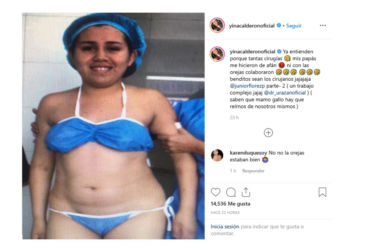 Así era Yina Calderón antes sus cirugías