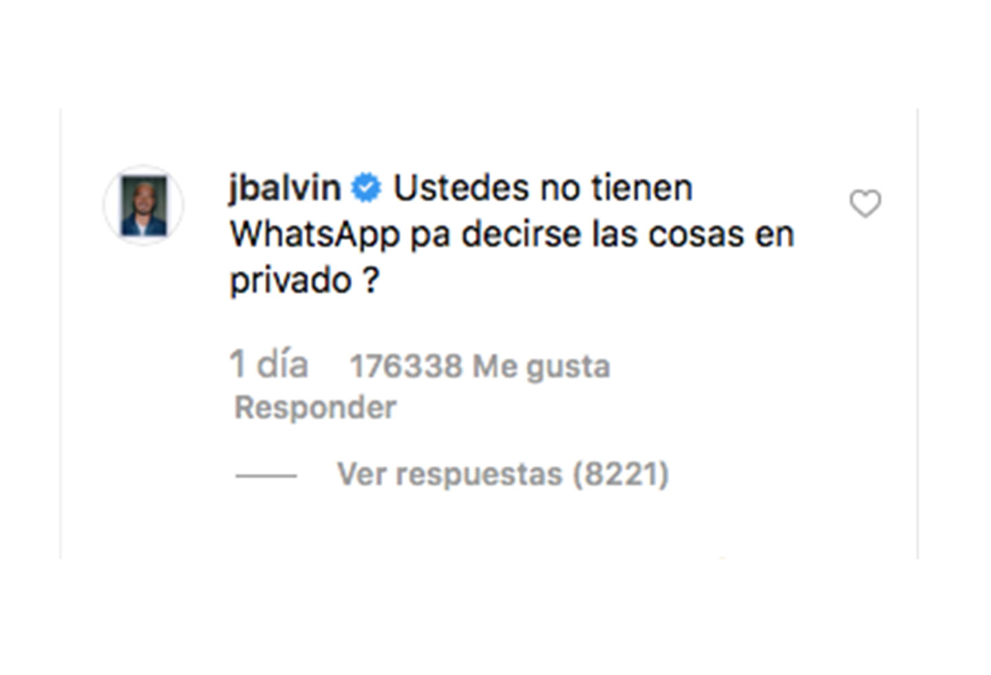 Mensaje de J Balvin para Sebastián Villalobos
