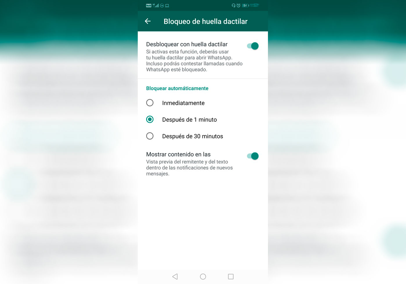 Menú de WhatsApp