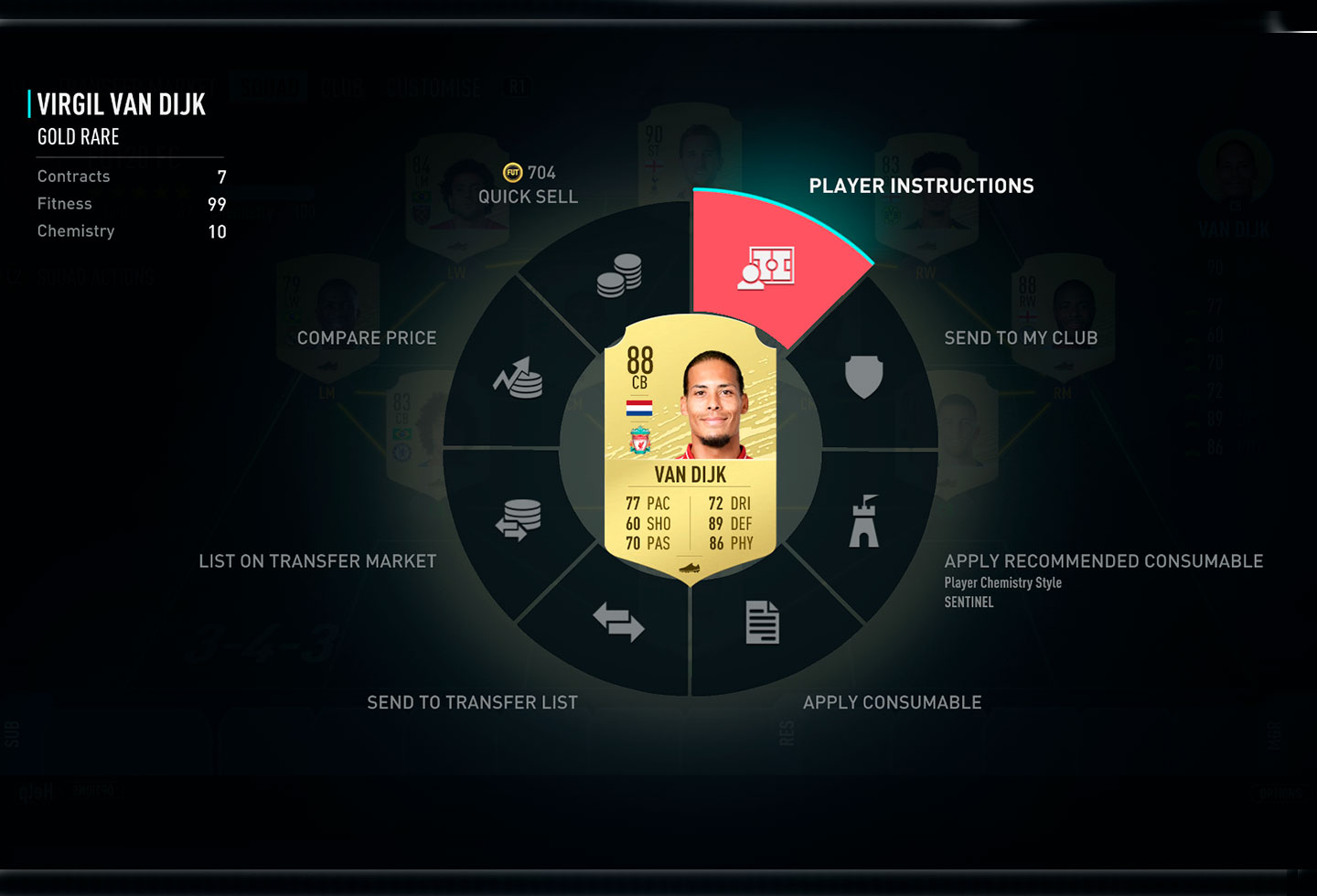 Ruda de opciones FIFA FUT 20