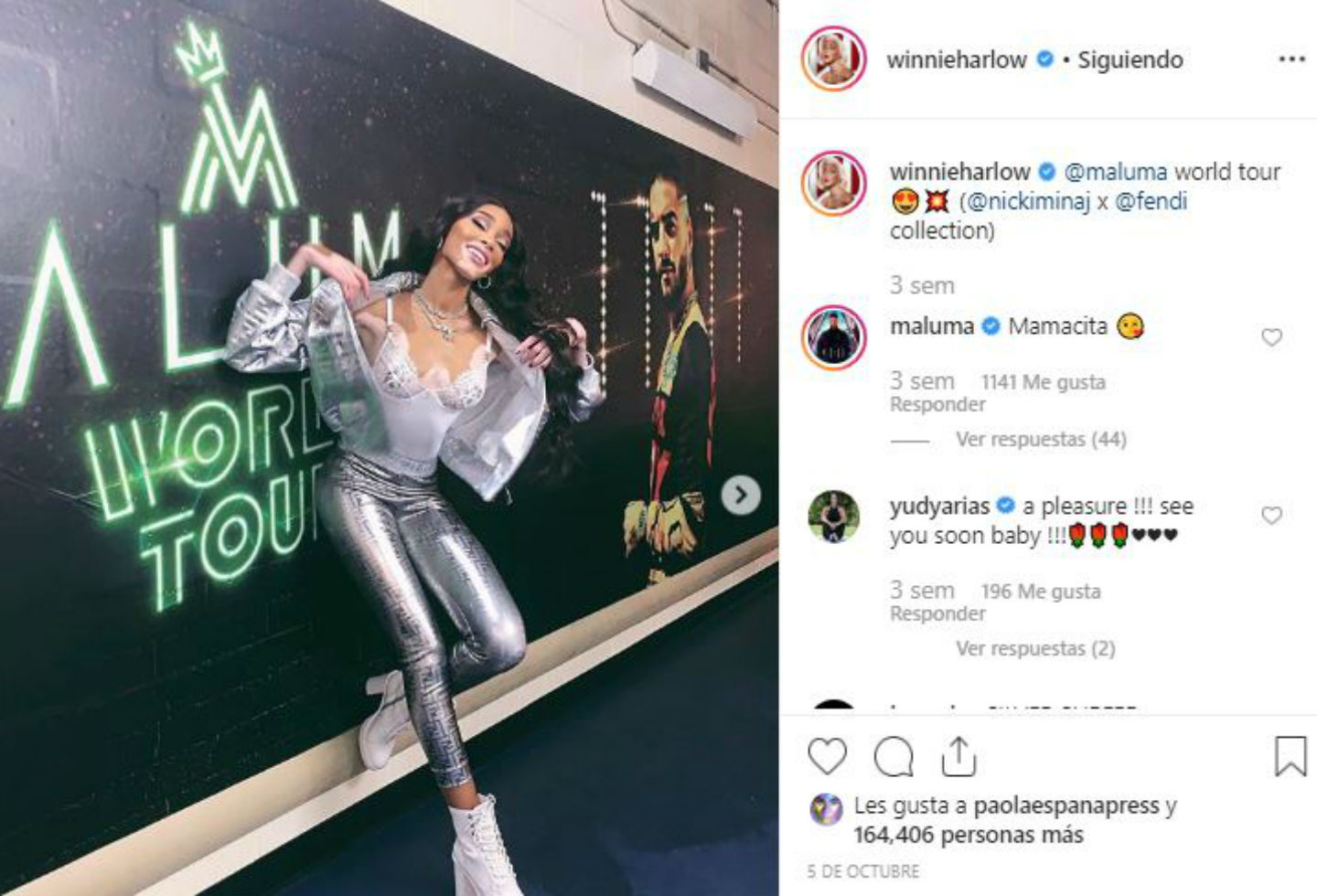 Maluma y Winnie Harlow