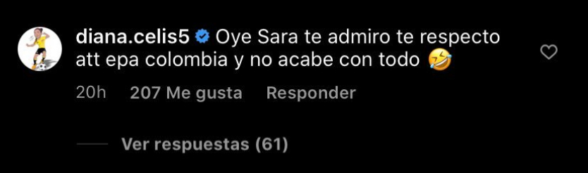 Comentario de Epa Colombia en redes de su novia