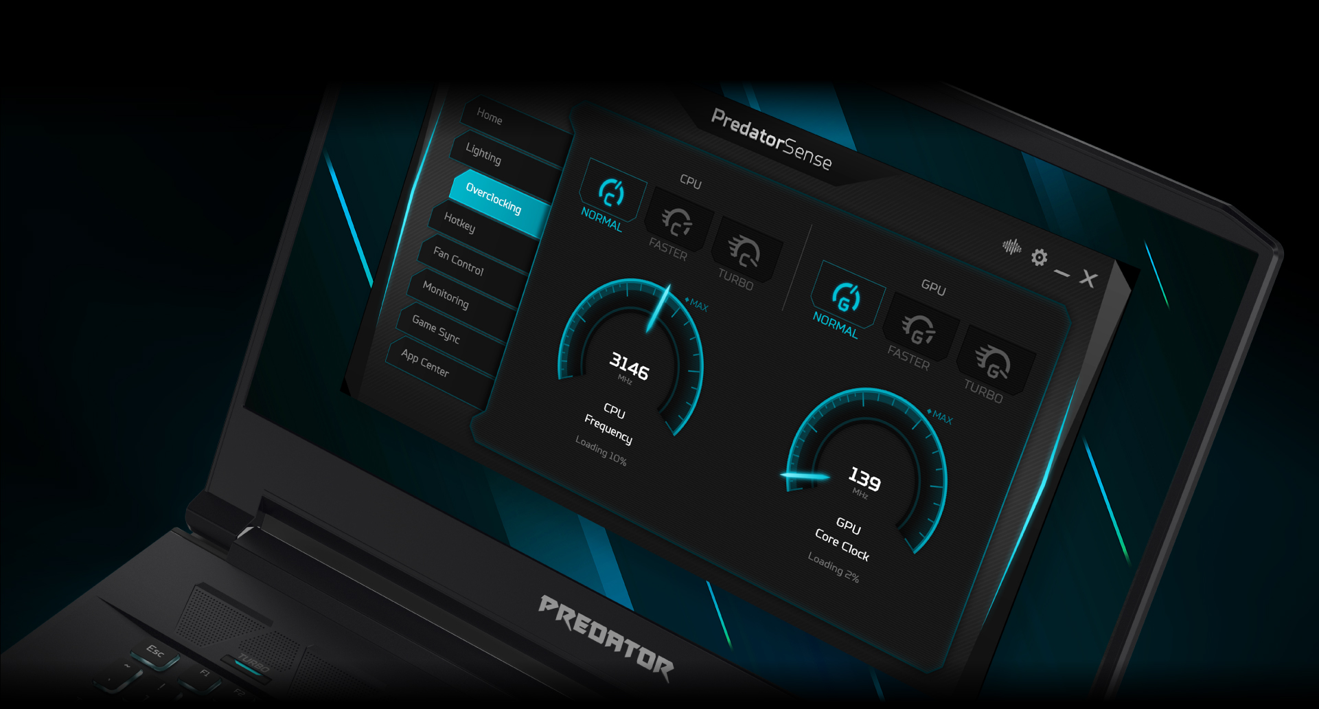 Control del software de potencia del Predator Triton 500