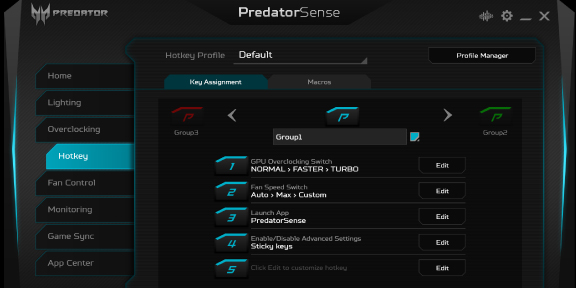 Software para controlar el desempeño del Predator Triton 500