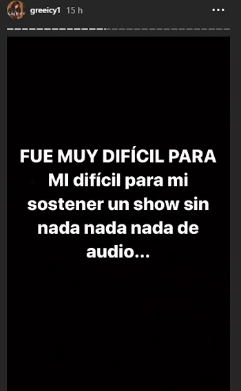 Greeicy, historia de Instagram