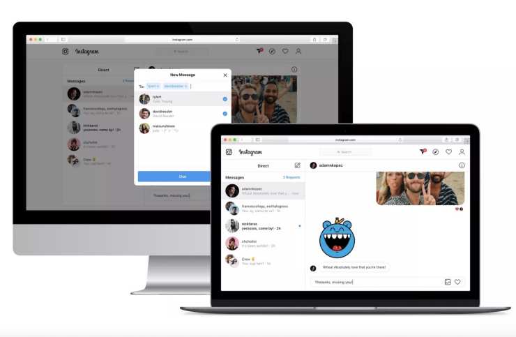 Mensajes directos en Instagram Web