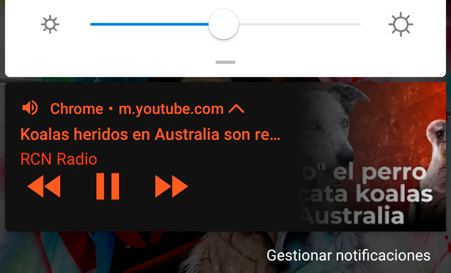 Barra de notificaciones