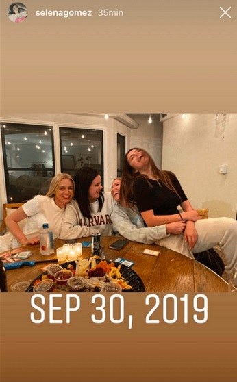 Selena Gómez, historias de Instagram