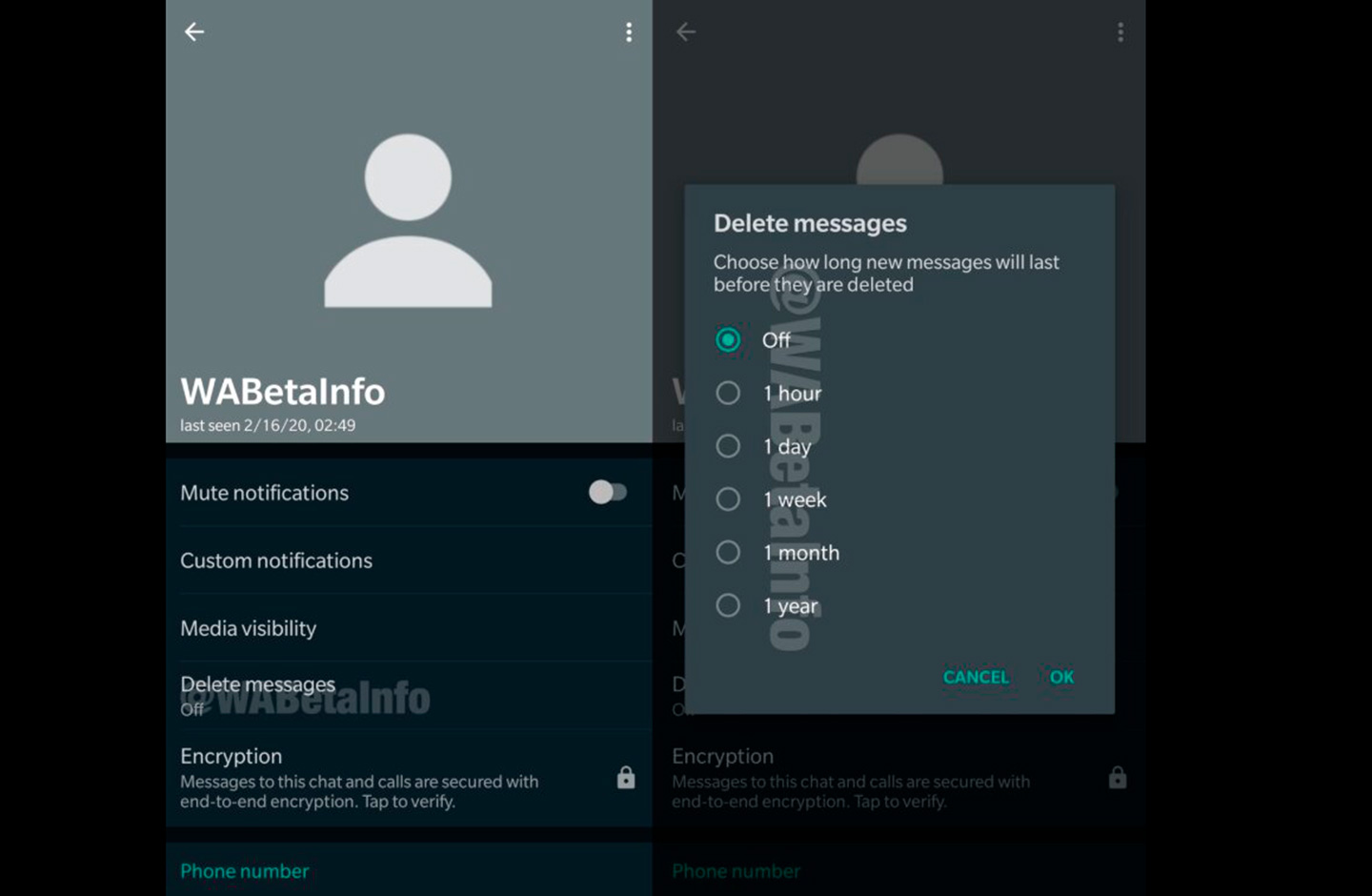 Mensajes que se auto borran en WhatsApp