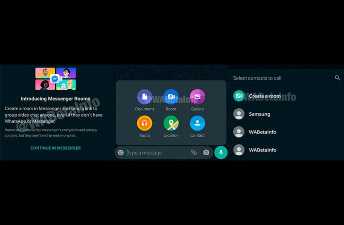 WhatsApp tendrá accesos a messenger rooms