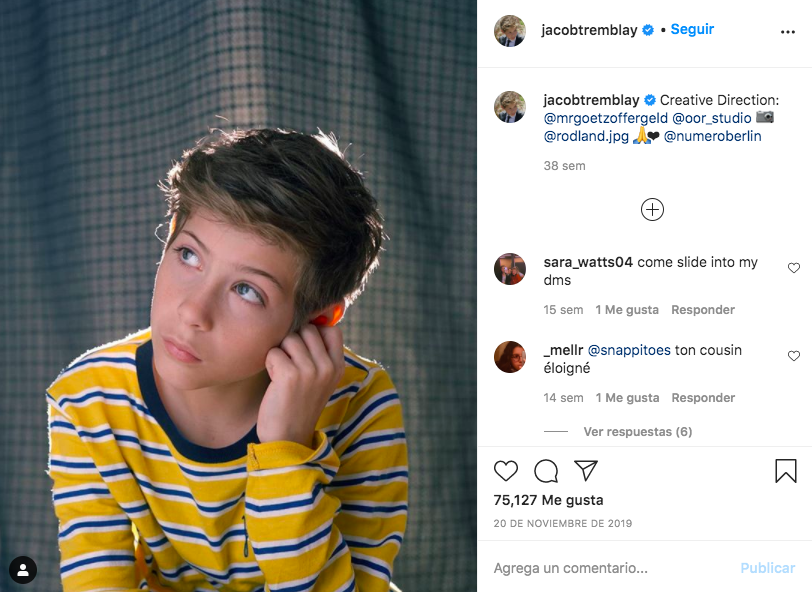 Jacob Tremblay, protagonista de Wonder