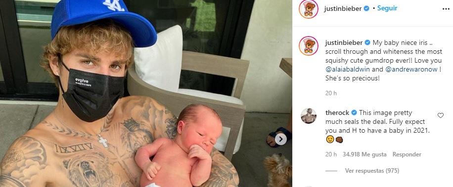 Justin Bieber post en Instagram