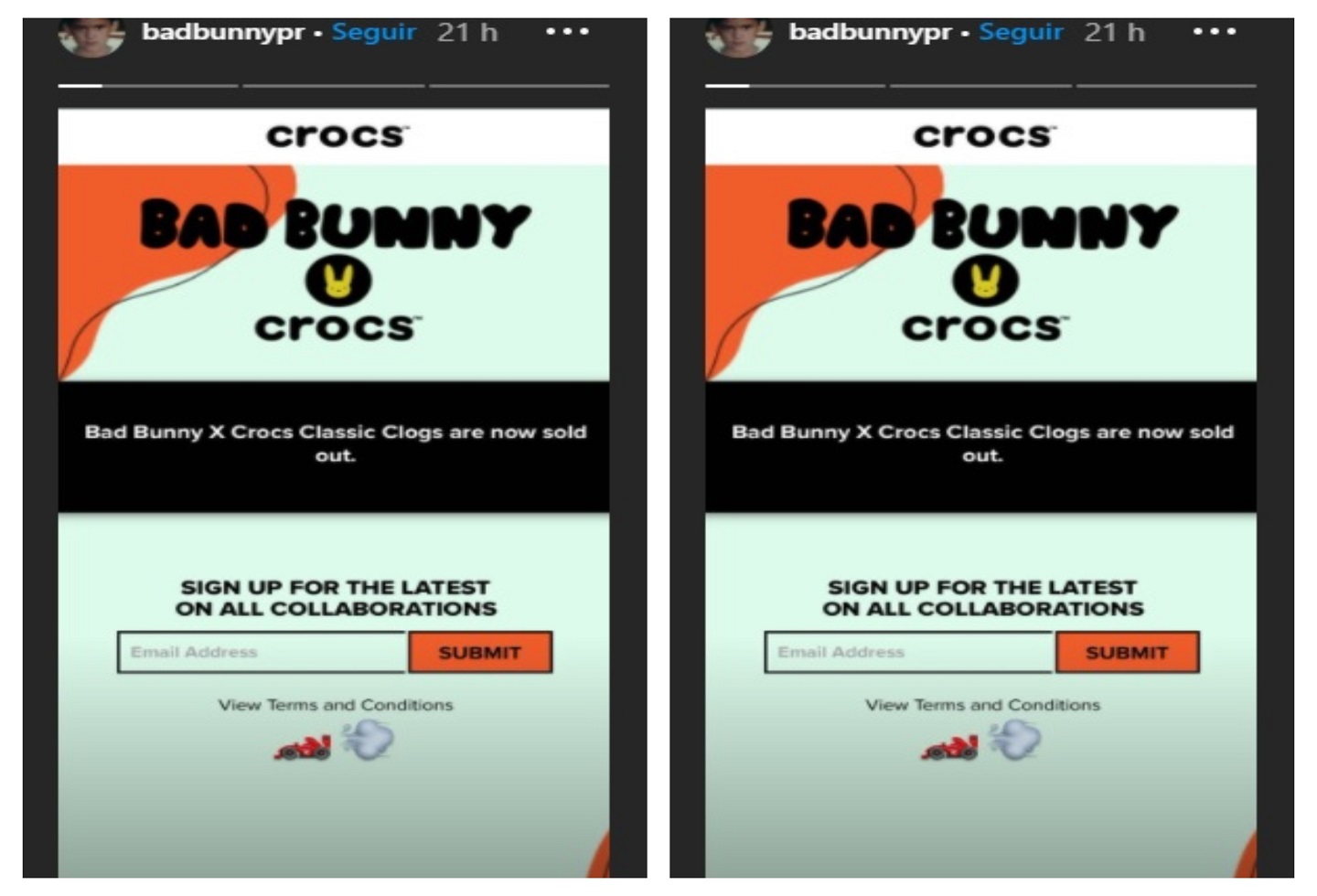 Bad Bunny crocs agotados