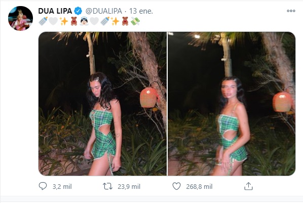 Dua Lipa post en Twitter