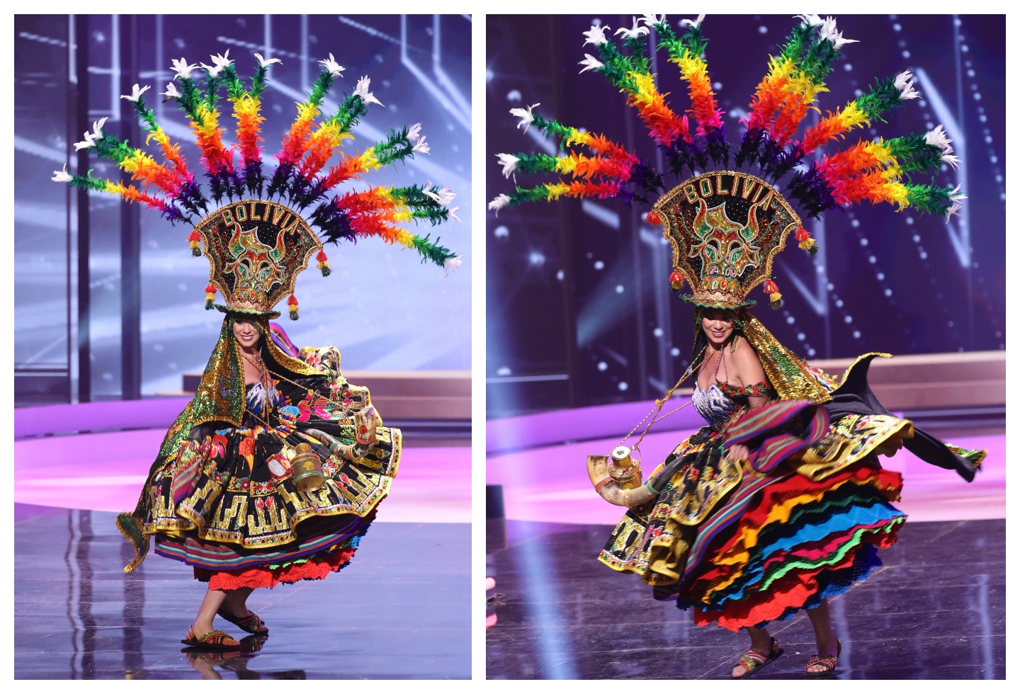 Miss Bolivia Lenka Nemer en Miss Universo - desfile en traje típico