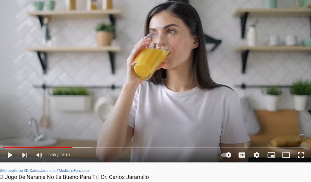 El jugo de naranja es malo para la salud