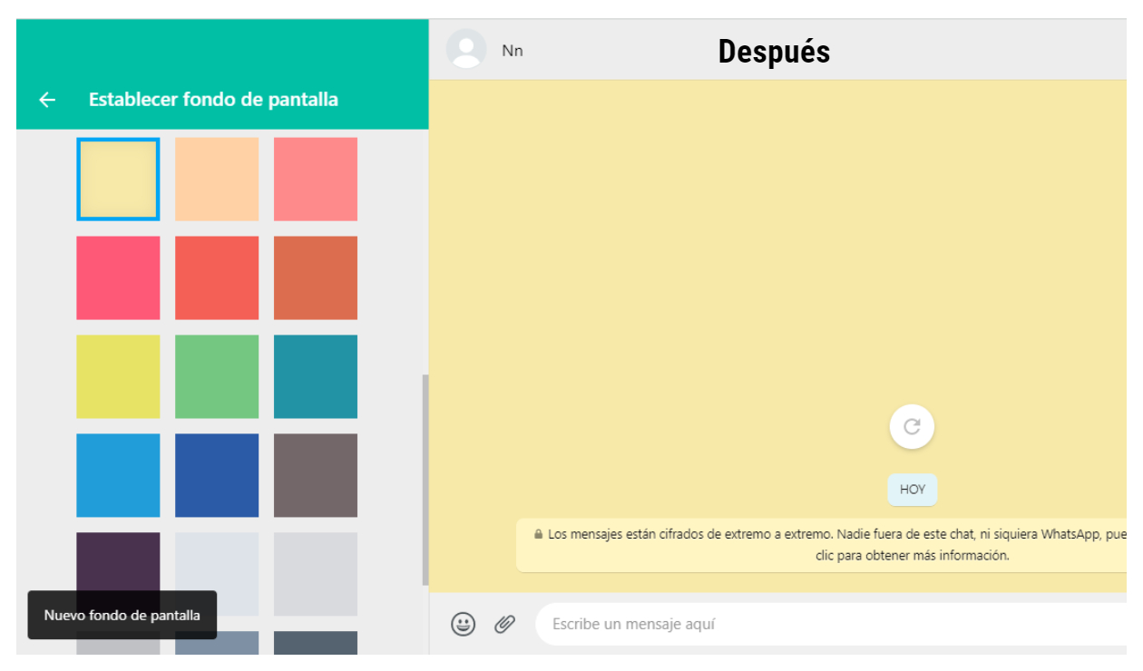 WhatsApp Web cambio de fondo de pantalla