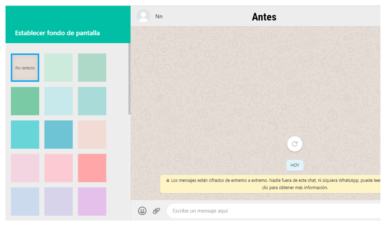 WhatsApp Web cambio de fondo de pantalla