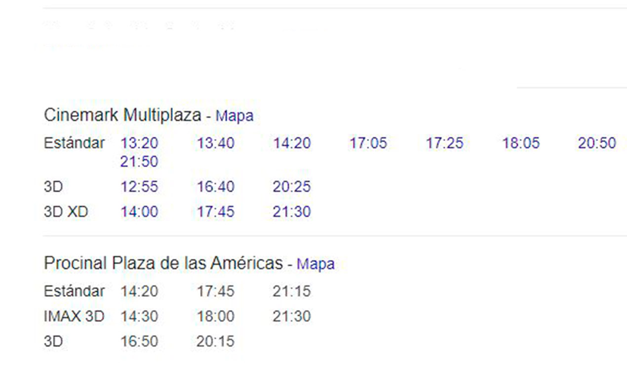 Horario de Eternals en teatros de Bogotá