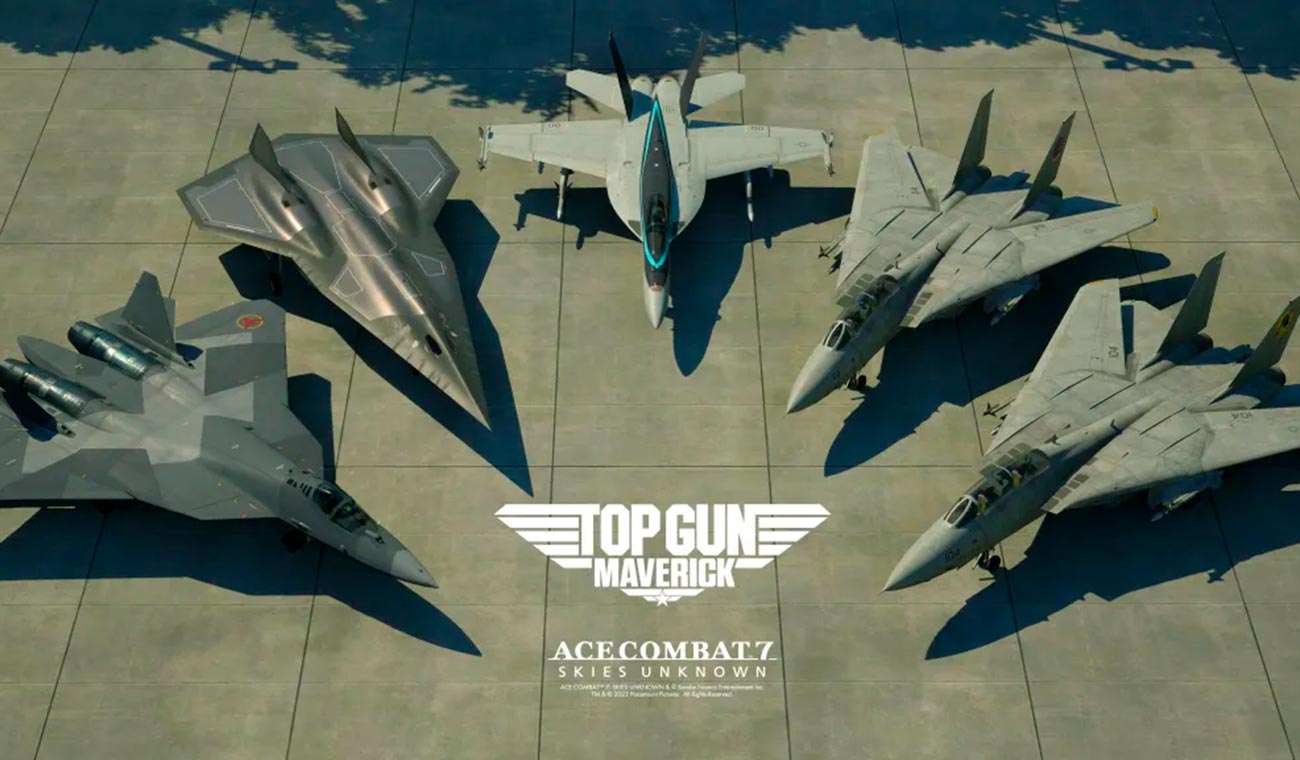 Aviones del DLC de Ace Combat 7 Top Gun Maverick