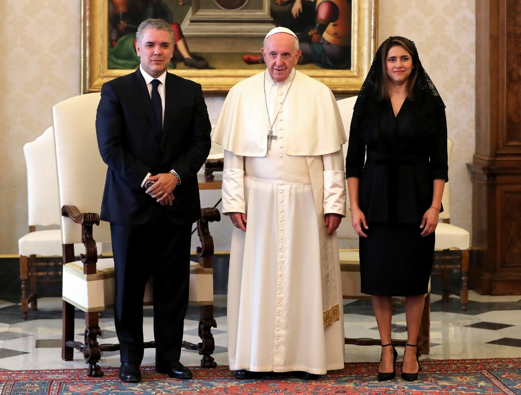 Iván Duque y María Juliana Ruiz en el Vaticano