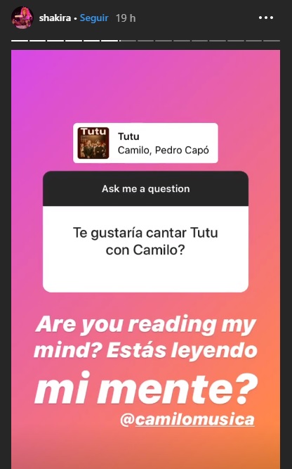 Historias de Instagram de Shakira