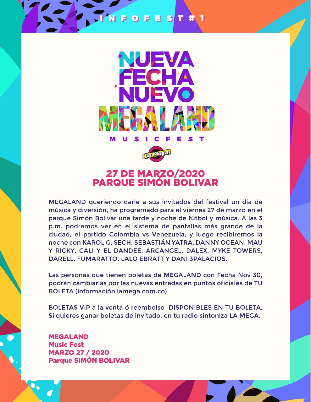 Megaland 2020 Comunicado Oficial