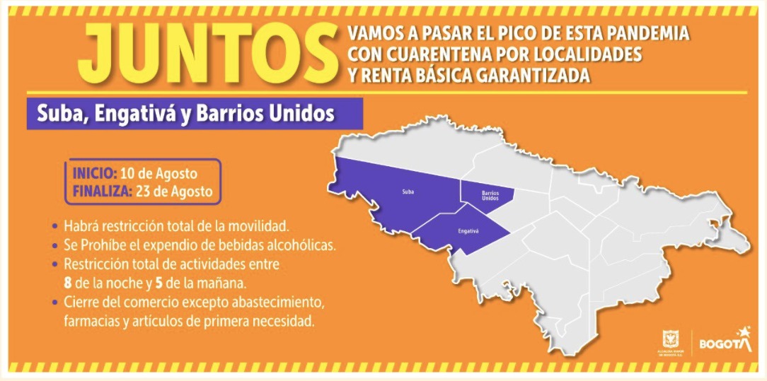 Cuarentena por localidades en Bogotá