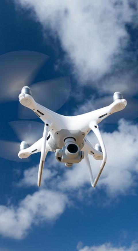 Un drone en funcionamiento