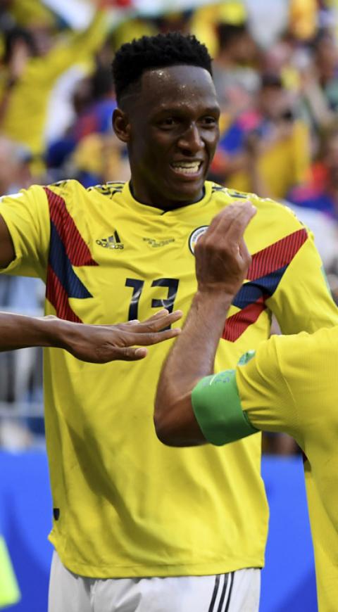 Selección Colombia, jugadores celebrando