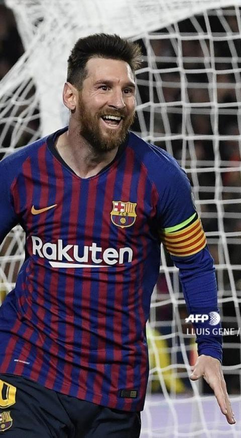 Lionel Messi celebrando el segundo gol de Barcelona ante Liverpool.