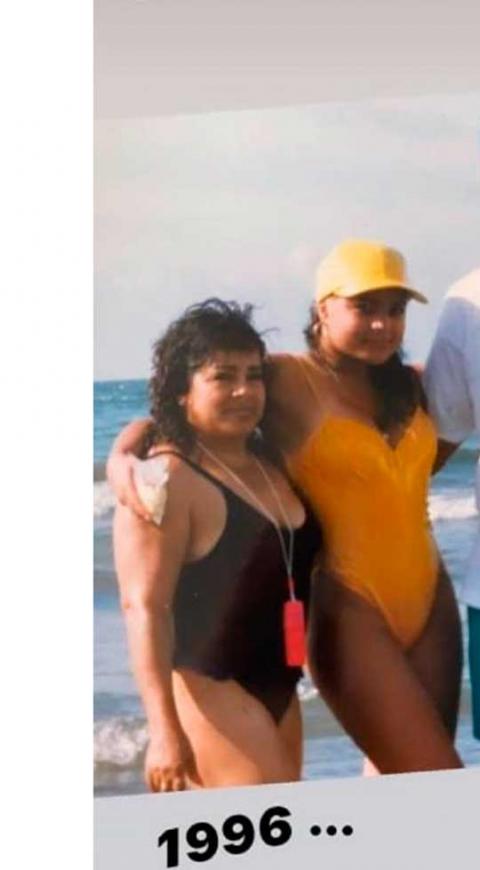 Marbelle en vestido de baño en 1996.