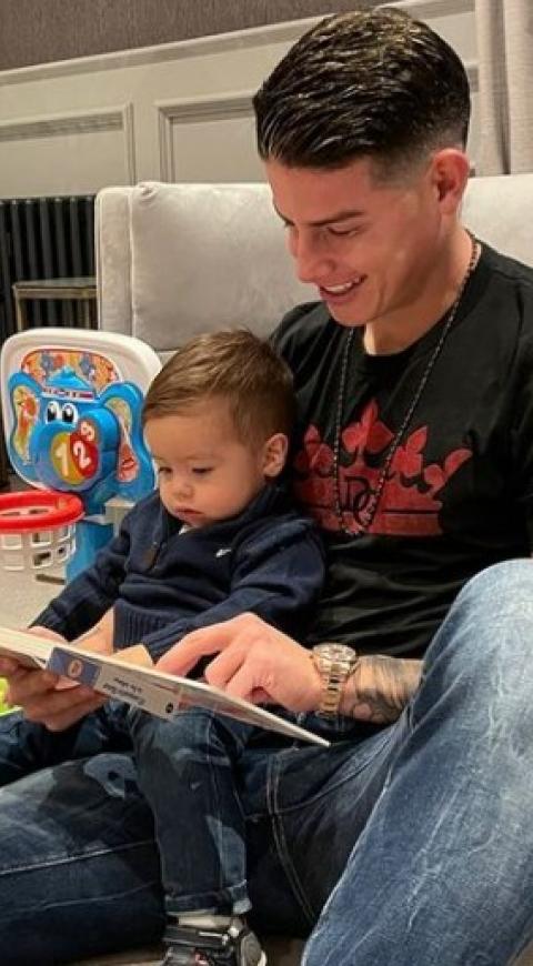 James Rodríguez y su hijo Samuel
