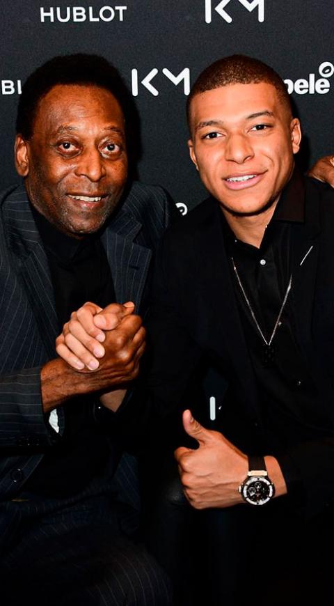 Pelé conoce a Kylian Mbappé