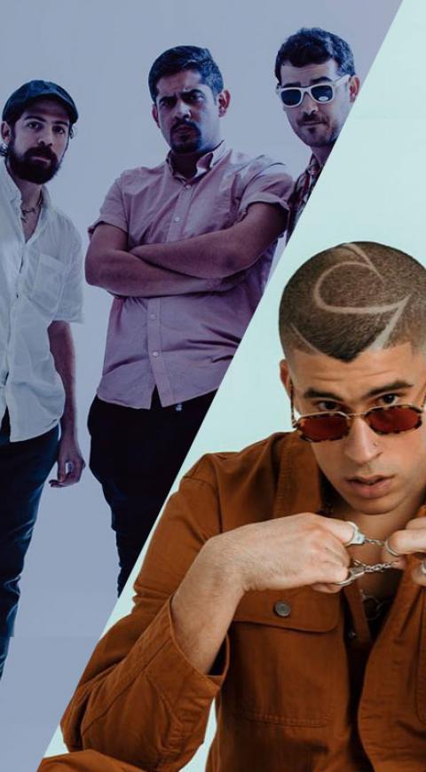 Bad Bunny y grupo Los Rivera Destino