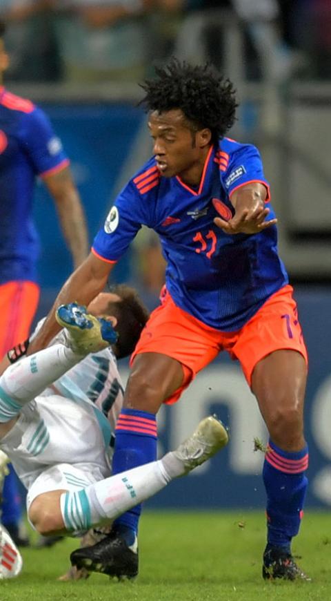 Cuadrado y Messi