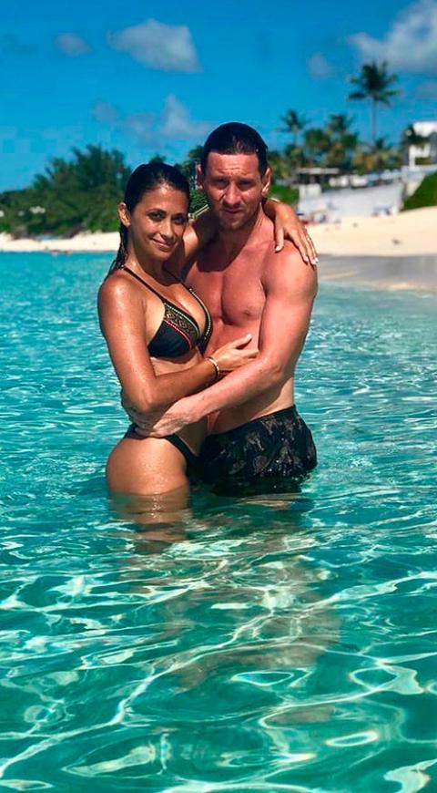Messi junto a Antonella Roccuzzo