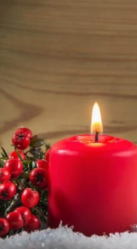 Vela roja navidad fin de año